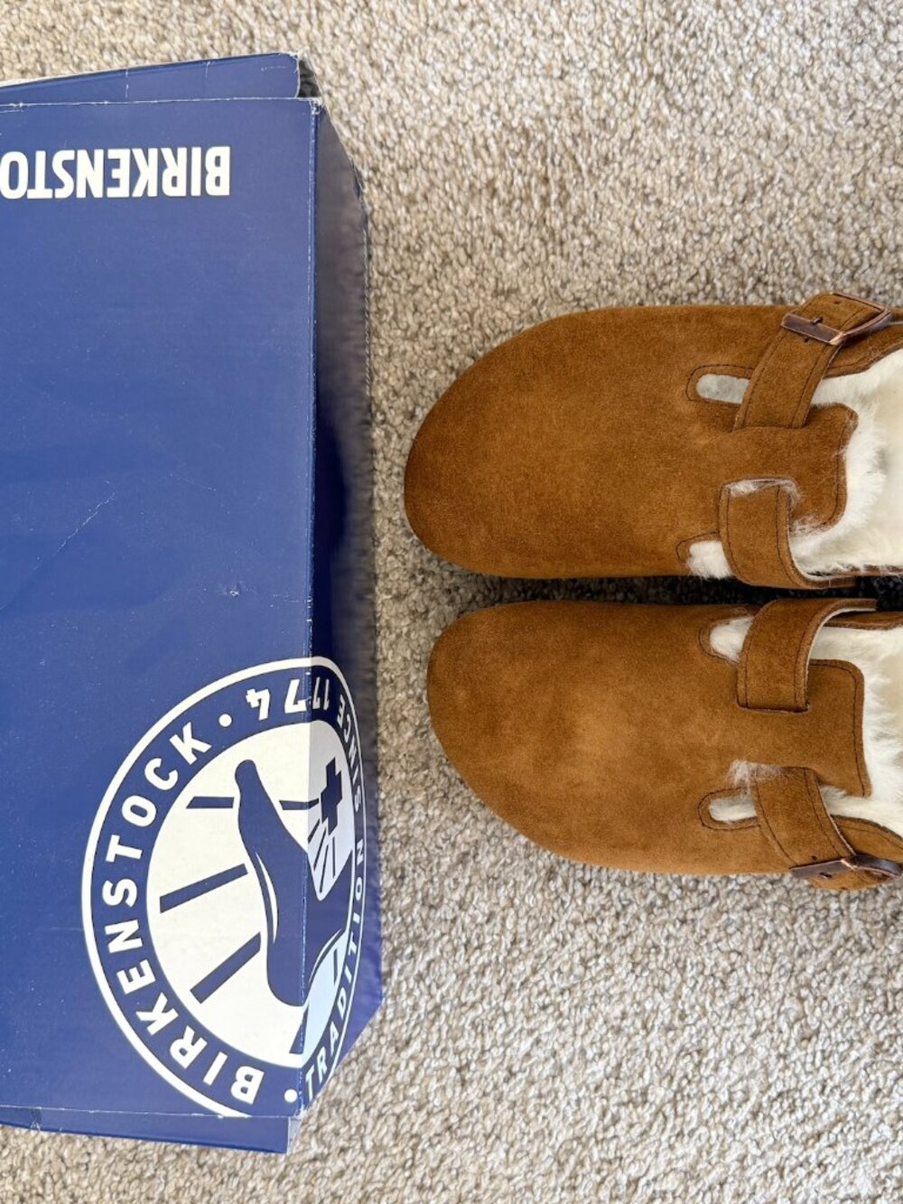 Birkenstock Boston Shearling Clog - Suede Leather, Size 38 (W7 / M5), NWT, Mink - Picture 8 of 8